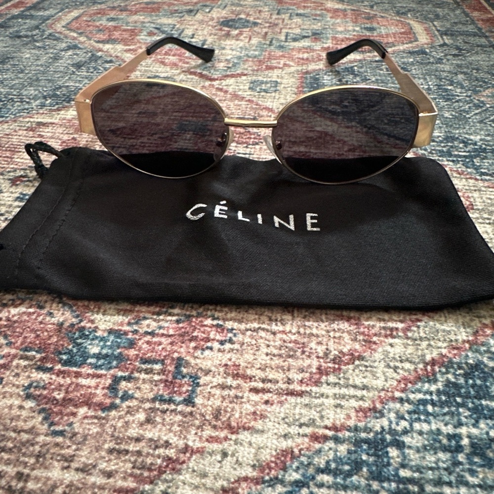 Celine Gold Frame Sunglasses with Black Lenses